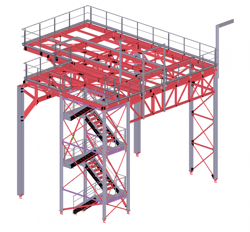 Structure support tour aéroréfrigérante avec escalier à Veauche 2020